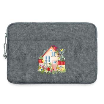 colorful villa with lush garden - A dream house - Laptop bag 13" - heather grey - Front
