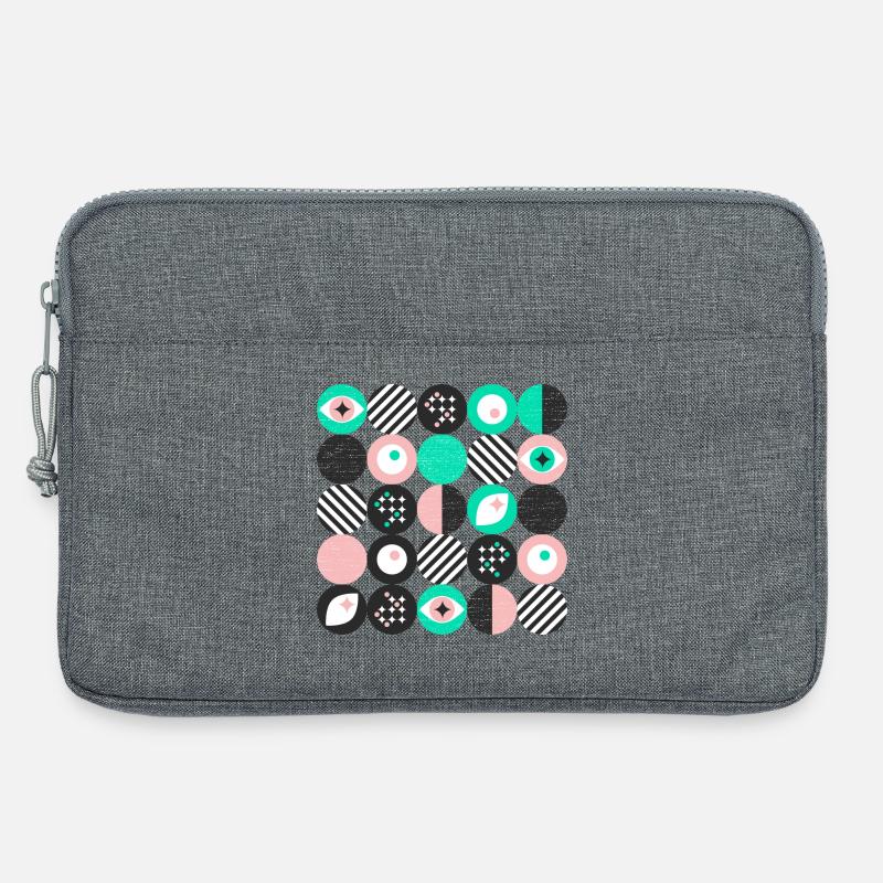mutiger Minimalismus l Punkte l mint & pink - Laptoptasche 13" - Grau meliert