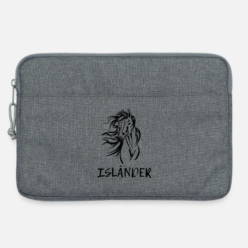 Islandpferde Pferde Isländer Pferdeliebe Spruch - Laptoptasche 13" - Grau meliert