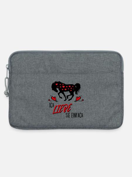 Pferde Herz Statement Isländer Islandpferde - Laptoptasche 13" - Grau meliert
