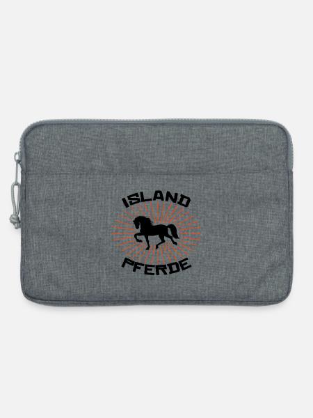 Galopp Pferde Isländer Islandpferde Statement - Laptoptasche 13" - Grau meliert