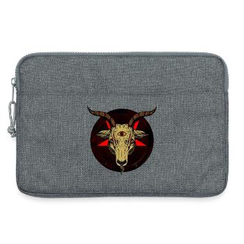 Chèvre à Troisième Œil et Pentacle - Sacoche pour ordinateur portable 13 pouces - gris chiné - Devant