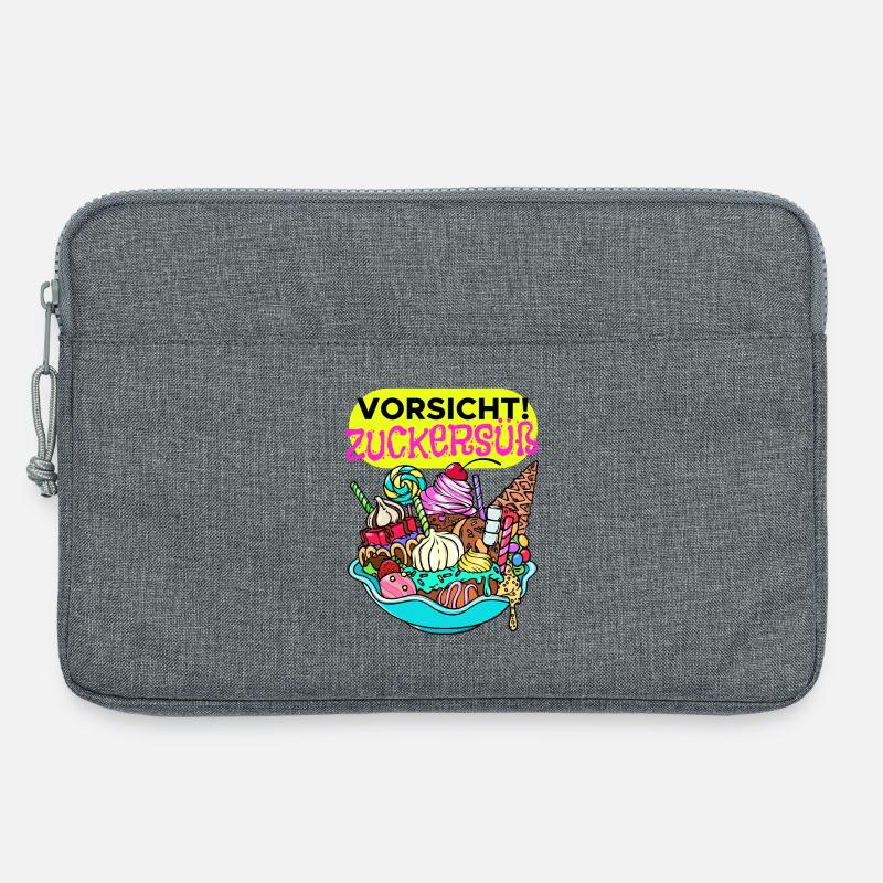 Naschkatzen Konditor Cupcake Statement Süßigkeiten - Laptoptasche 13" - Grau meliert