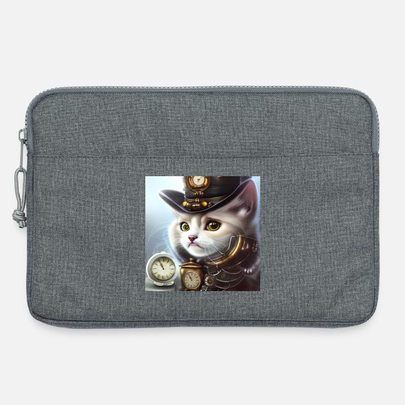 Süßes Steampunk-Kätzchen - Laptoptasche 13" - Grau meliert