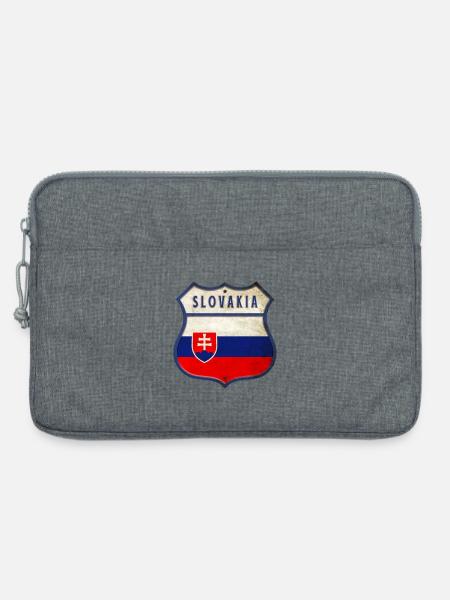 Slowakei Flaggen Wappen Design - Laptoptasche 13" - Grau meliert