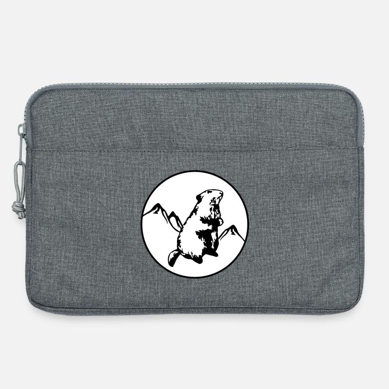 Murmeltier mit Bergen - Laptoptasche 13" - Grau meliert