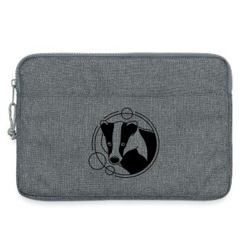 Blaireau en forme géométrique - Conception d’art au trait - Sacoche pour ordinateur portable 13 pouces - gris chiné - Devant