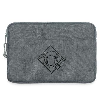 Moutons en forme géométrique - Conception d’art au trait - Sacoche pour ordinateur portable 13 pouces - gris chiné - Devant