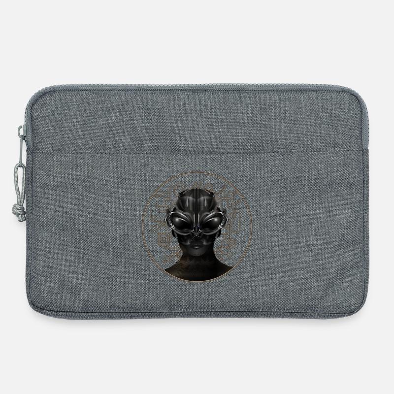 eindrucksvolles Portrait eines Ausserirdischen - Laptoptasche 13" - Grau meliert