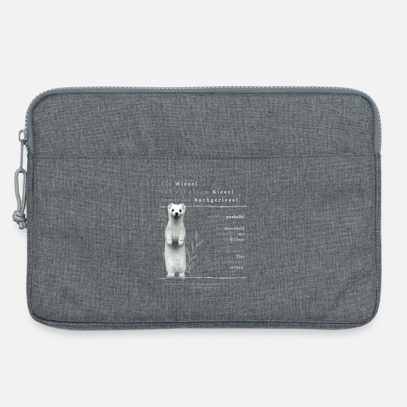 Kleines Hermelin Spruchbild - Laptoptasche 13" - Grau meliert