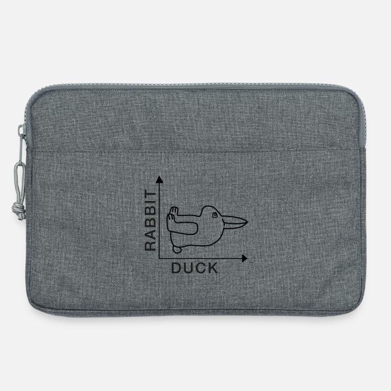 Rabbit - Duck - Nerdshirt - Laptoptasche 13" - Grau meliert