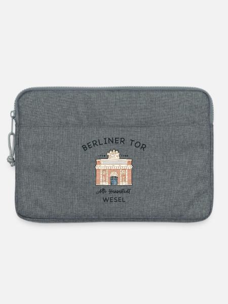 Wesel, Berliner Tor, kultiges Wahrzeichen - Laptoptasche 13" - Grau meliert
