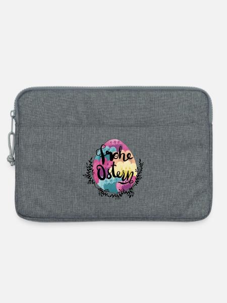 Osterei Blumen Frohe Ostern - Laptoptasche 13" - Grau meliert