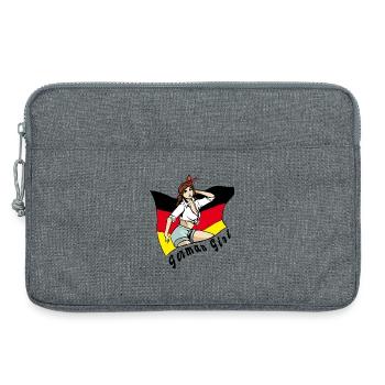 Germany Girl Flag Design - Laptop bag 13" - heather grey - Front