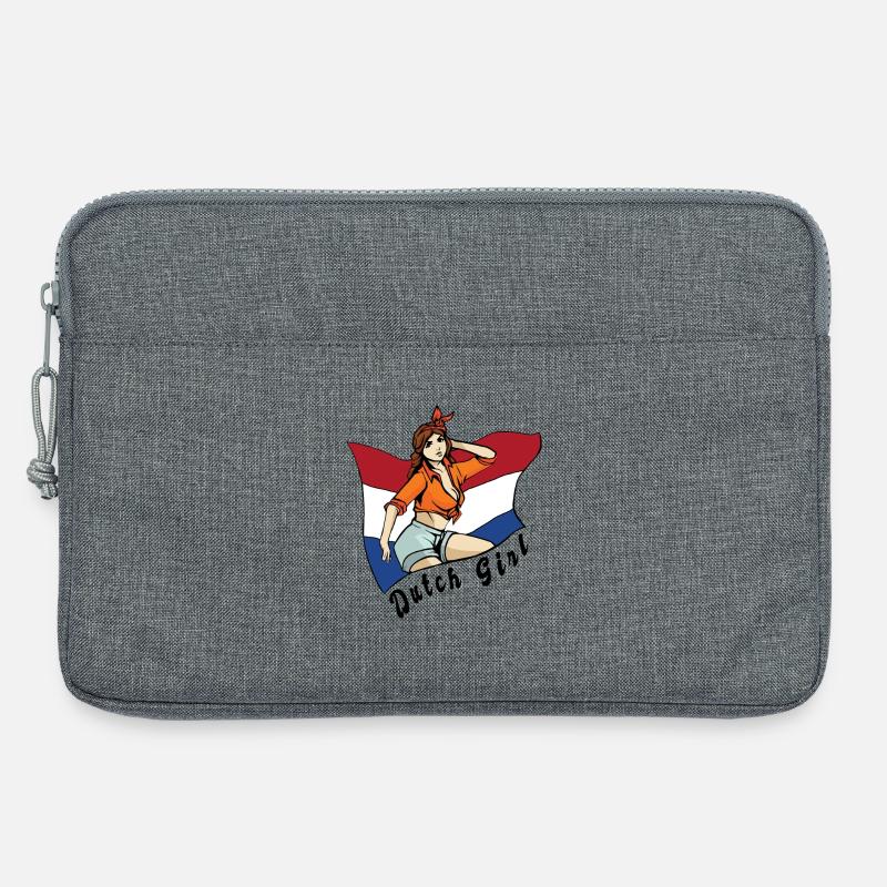 Niederländisches Mädchen Flaggen Design - Laptoptasche 13" - Grau meliert