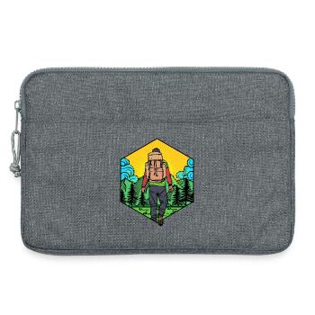 Wandern Wanderer Bergsteigen Wanderung Bergwandern - Laptoptasche 13" - Grau meliert - Vorne