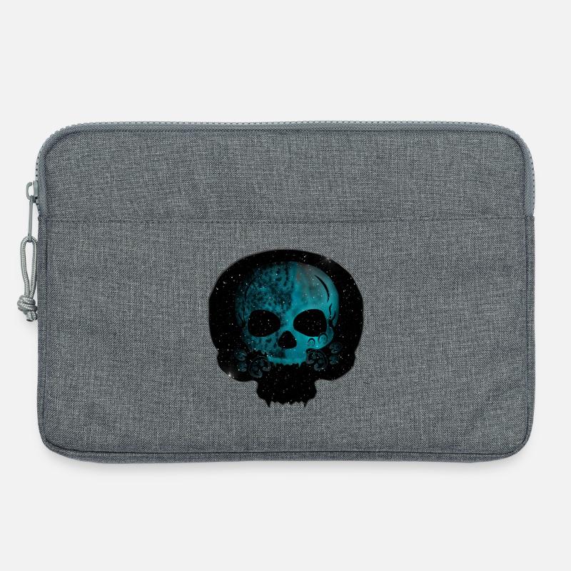 Katzenschädel, Gothic motiv, Sternenmuster - Laptoptasche 13" - Grau meliert