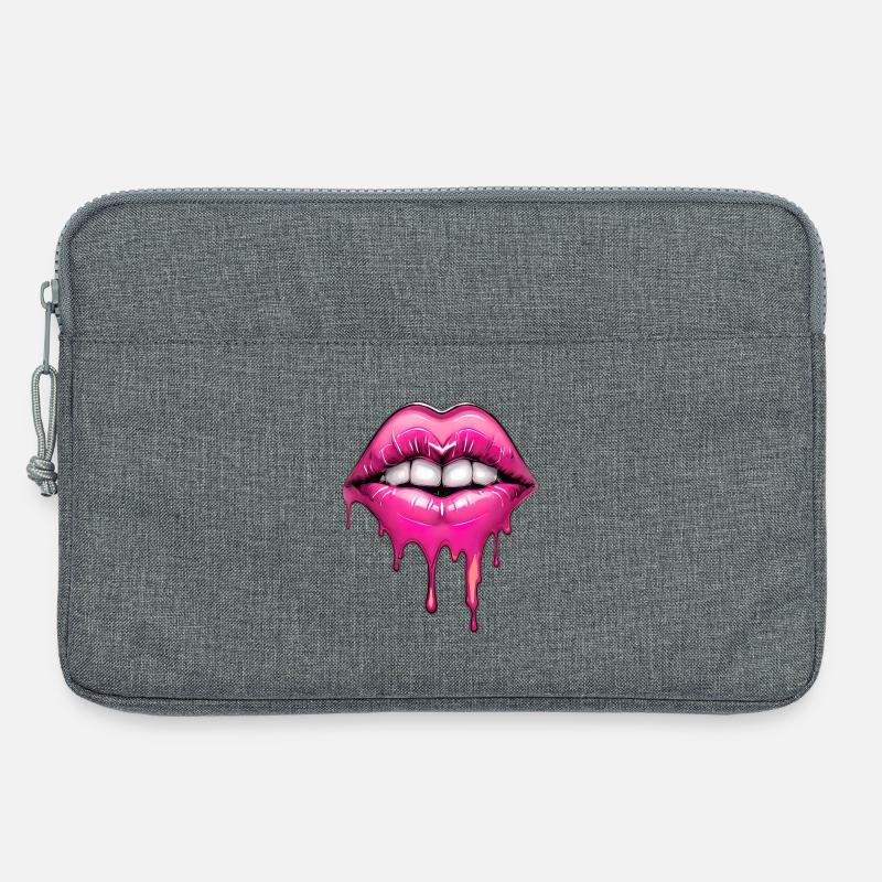 Lippen - Laptoptasche 13" - Grau meliert
