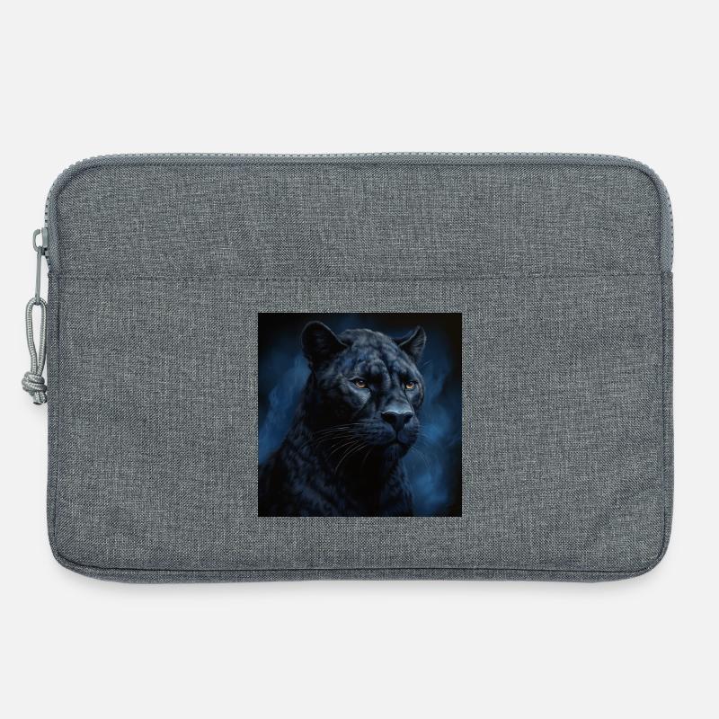 Mitternachtspanther im blauen Nebel - Laptoptasche 13" - Grau meliert