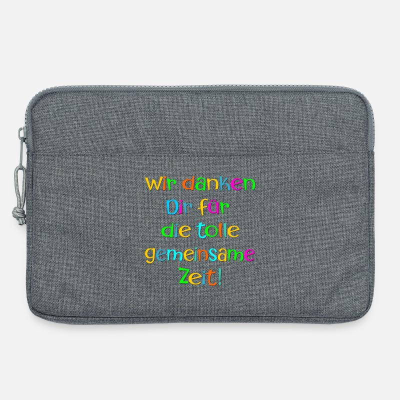 Abschiedsgeschenke Team - Gemeinsame Zeit Danke - Laptoptasche 13" - Grau meliert