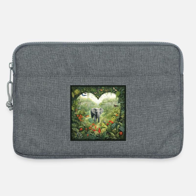 Elefanten Liebe - Laptoptasche 13" - Grau meliert