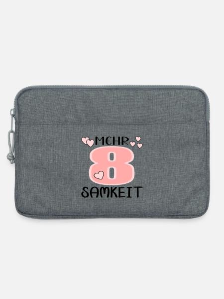 Mehr Achtsamkeit - Bewusstsein Meditation - Laptoptasche 13" - Grau meliert