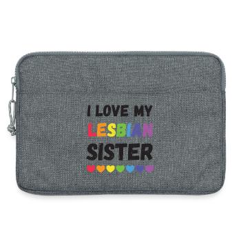 Pride Month LGBTQ - I Love My Lesbian Sister - Laptop bag 13" - heather grey - Front