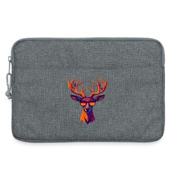 Retro Deer Revolt - Laptop bag 13" - heather grey - Front