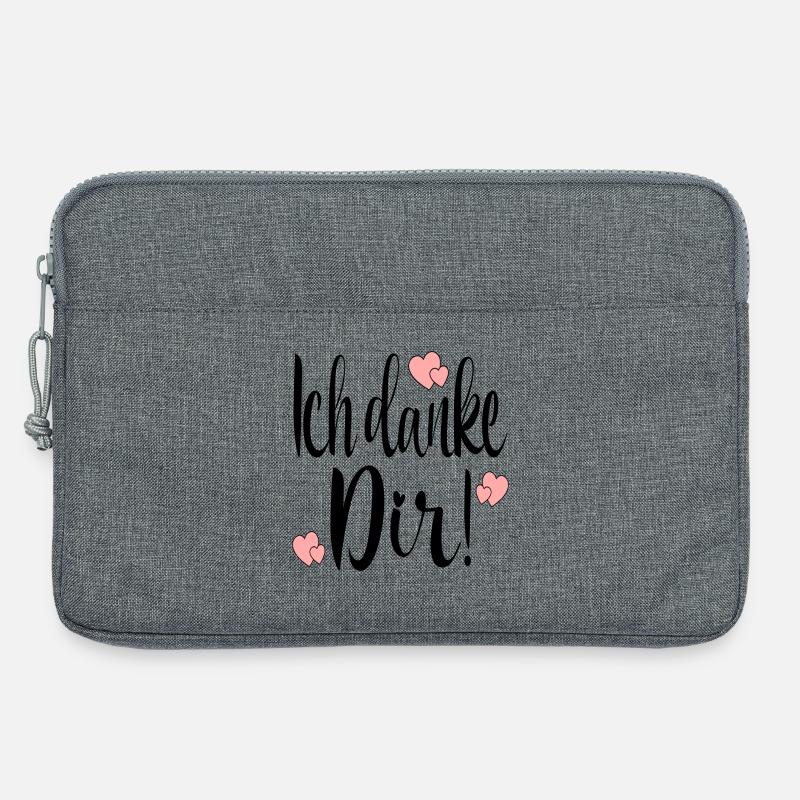 Ich danke Dir Danksagung Sprüche - Laptoptasche 13" - Grau meliert