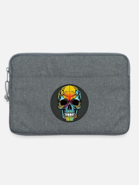 Skull bunt mit rand - Laptoptasche 13" - Grau meliert