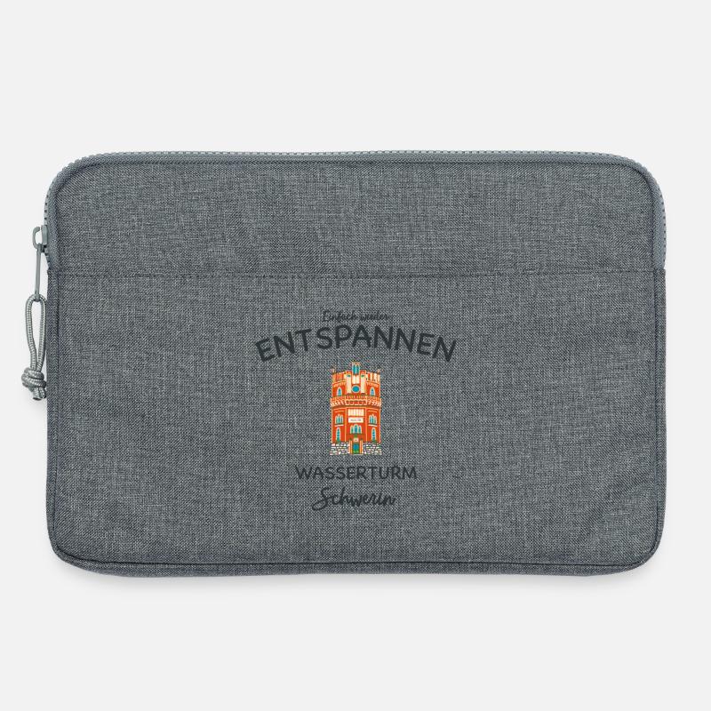Schwerin, Wasserturm Weinberg, einfach Entspannen - Laptoptasche 13" - Grau meliert