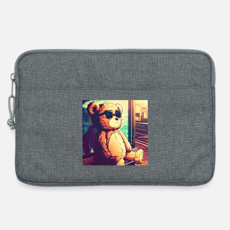 Teddy on Bus - Laptoptasche 13" - Grau meliert