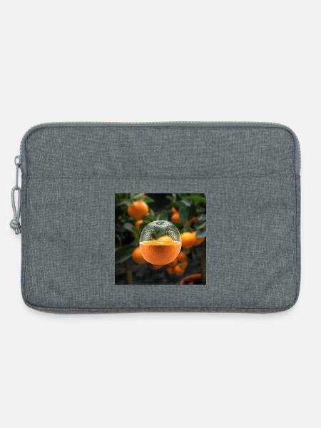 Juicy Orange mit Glaseffekt - Laptoptasche 13" - Grau meliert