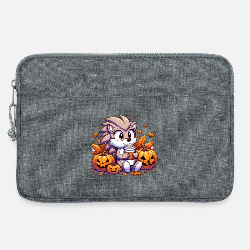 Igel trinkt Halloween - Laptoptasche 13" - Grau meliert