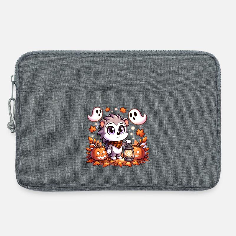Halloween Igel mit niedlichen Geistern - Laptoptasche 13" - Grau meliert