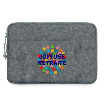 RETRAITE. BONNE RETRAITE. JOYEUSE RETRAITE - Sacoche pour ordinateur portable 13 pouces - gris chiné - Devant