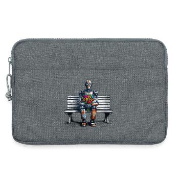 Robot Bench Flowers Robot Love Rusty Art - Laptop bag 13" - heather grey - Front