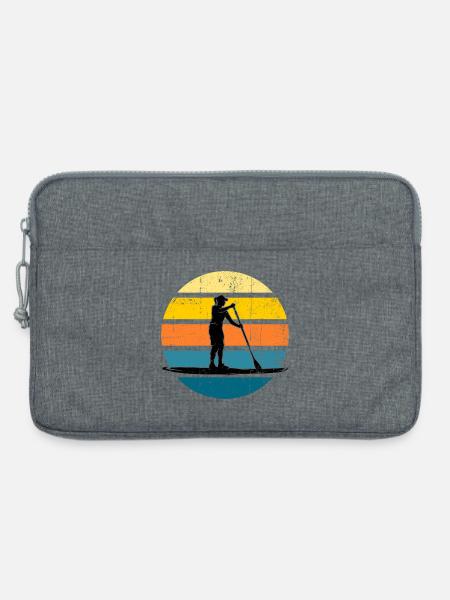 Sunset Paddleboard Silhouette - Laptoptasche 13" - Grau meliert