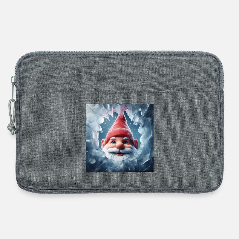 Wichtel schaut durch Eis - Laptoptasche 13" - Grau meliert
