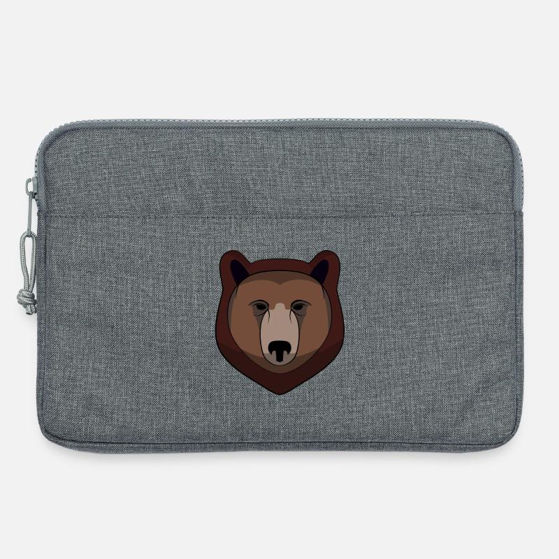 Bär - Bärenkopf - Logo - Laptoptasche 13" - Grau meliert
