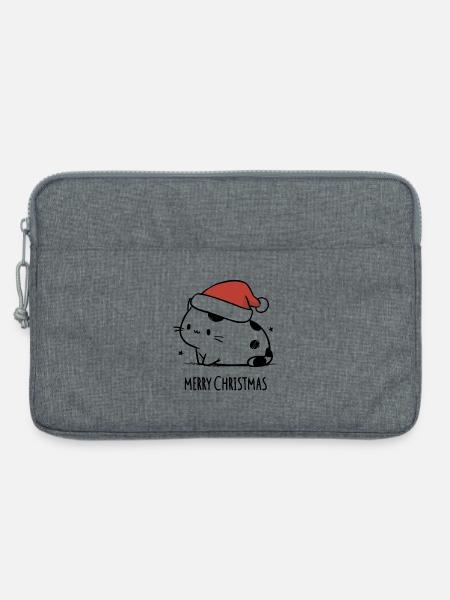 Weihnachtskatze - Winterzärtlichkeit - Laptoptasche 13" - Grau meliert