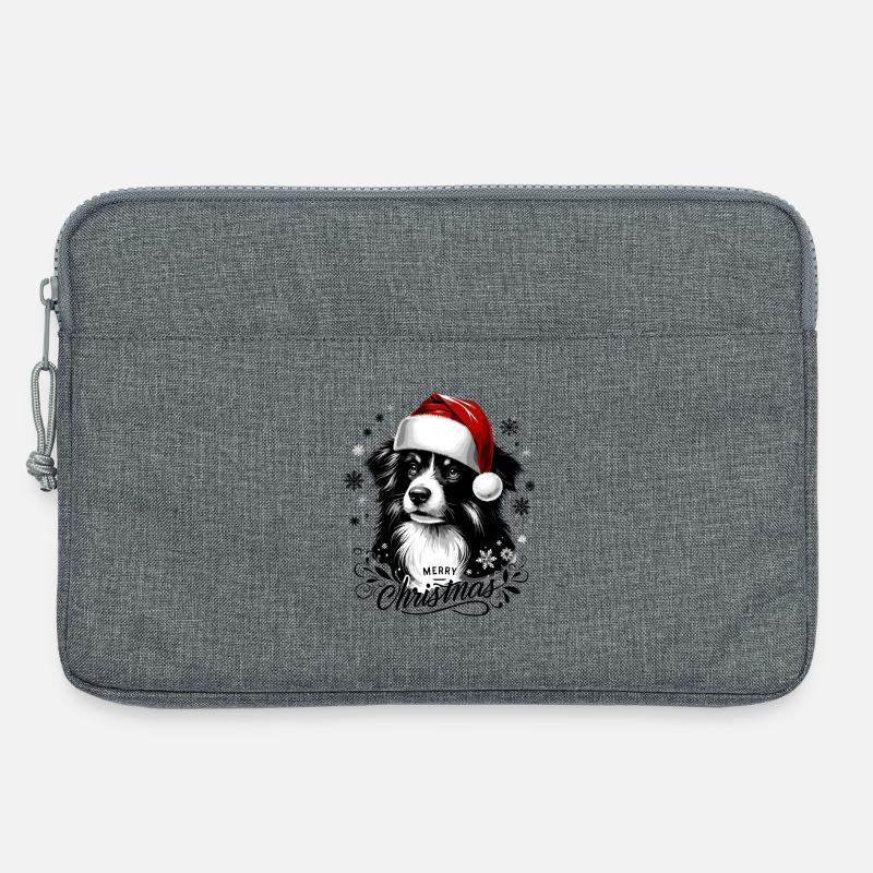 Border Collie Christmas - Affectionate Gift - Laptop bag 13" - heather grey