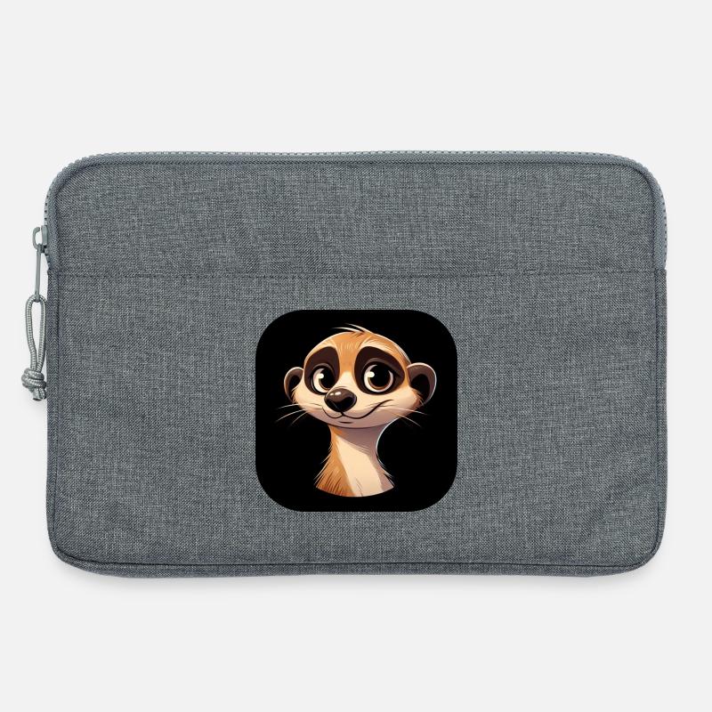 Erdmännchen Kopf Cartoon Comic Portrait - Laptoptasche 13" - Grau meliert