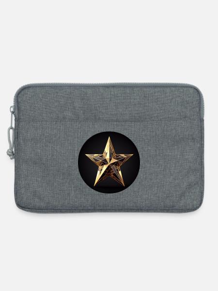 Goldener Stern in Polygon Design - Laptoptasche 13" - Grau meliert