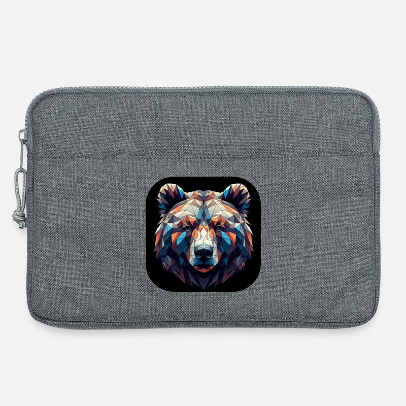 Bär Kopf Polygon bunt farbig - Laptoptasche 13" - Grau meliert