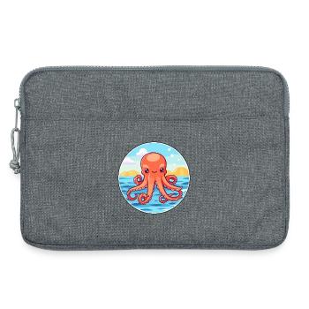 Octopus Watercolor Cartoon Kawaii Clipart Animal - Laptop bag 13" - heather grey - Front