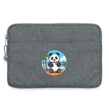 Panda Watercolor Cartoon Kawaii Clipart Animal - Laptop bag 13" - heather grey - Front
