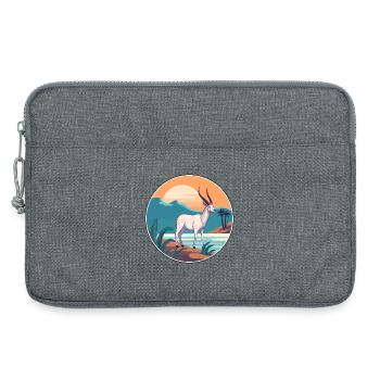 Oryx Aquarelle Dessin Animé Kawaii Clipart Animal - Sacoche pour ordinateur portable 13 pouces - gris chiné - Devant