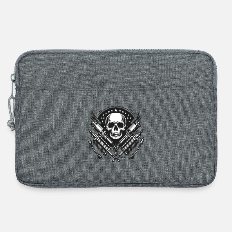 Biker Skull Design 1 - Laptoptasche 13" - Grau meliert