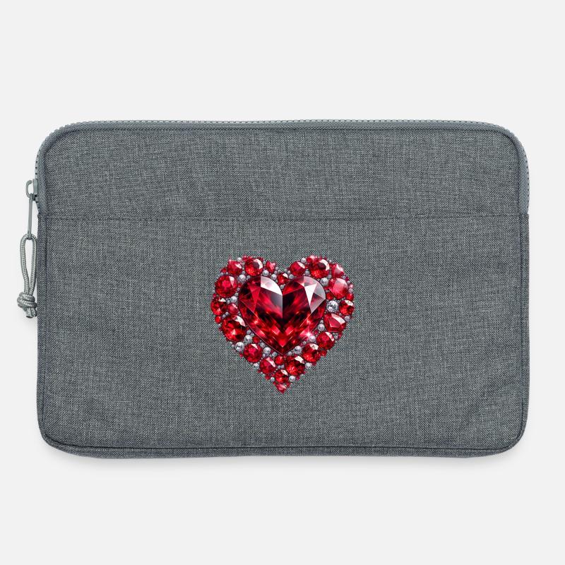 Kristall Liebe Rubin - Laptoptasche 13" - Grau meliert
